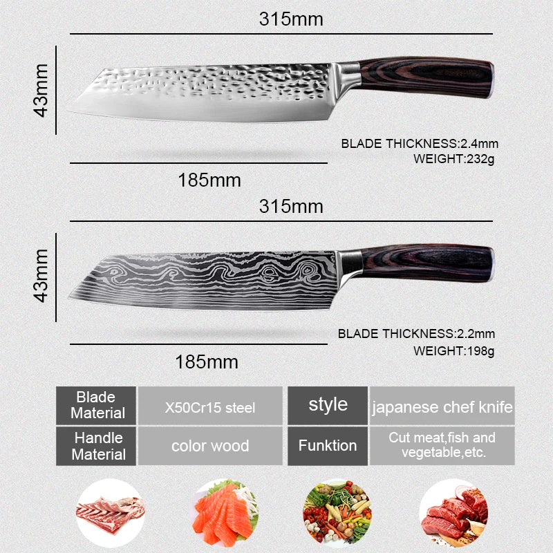 Handmade Forged Kiritsuke Kitchen Knife