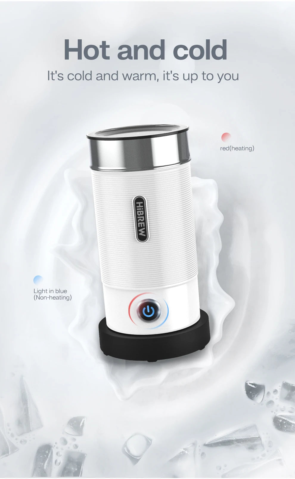 Electric Milk Frother Frothing Foamer Chocolate Mixer Cold/Hot