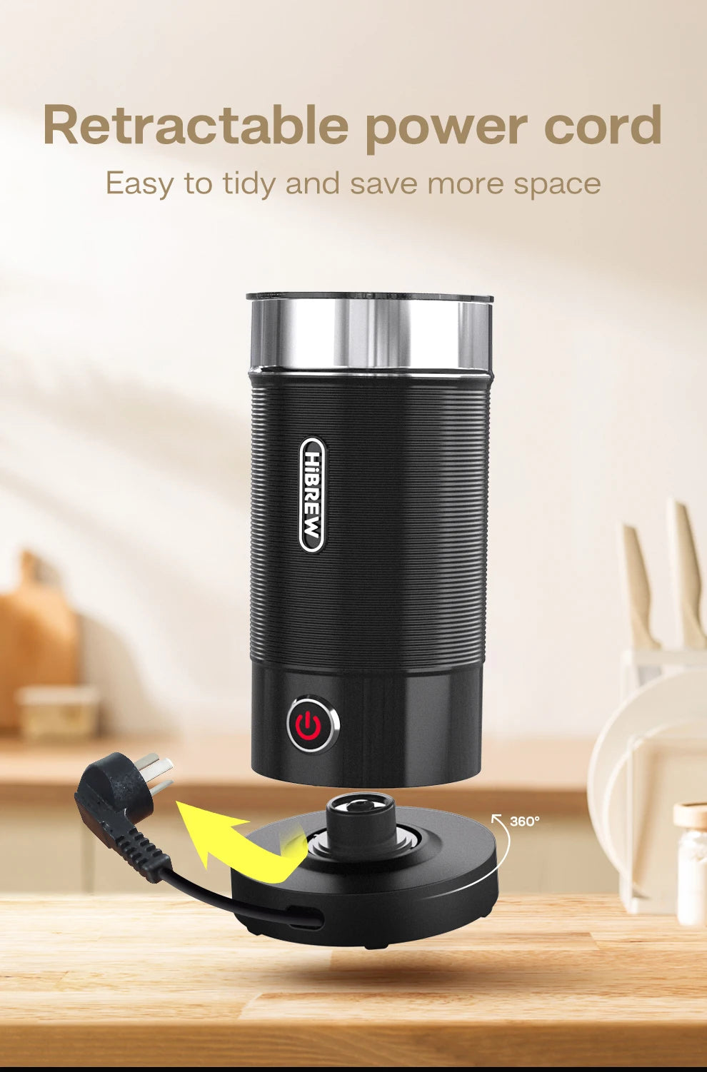 Electric Milk Frother Frothing Foamer Chocolate Mixer Cold/Hot