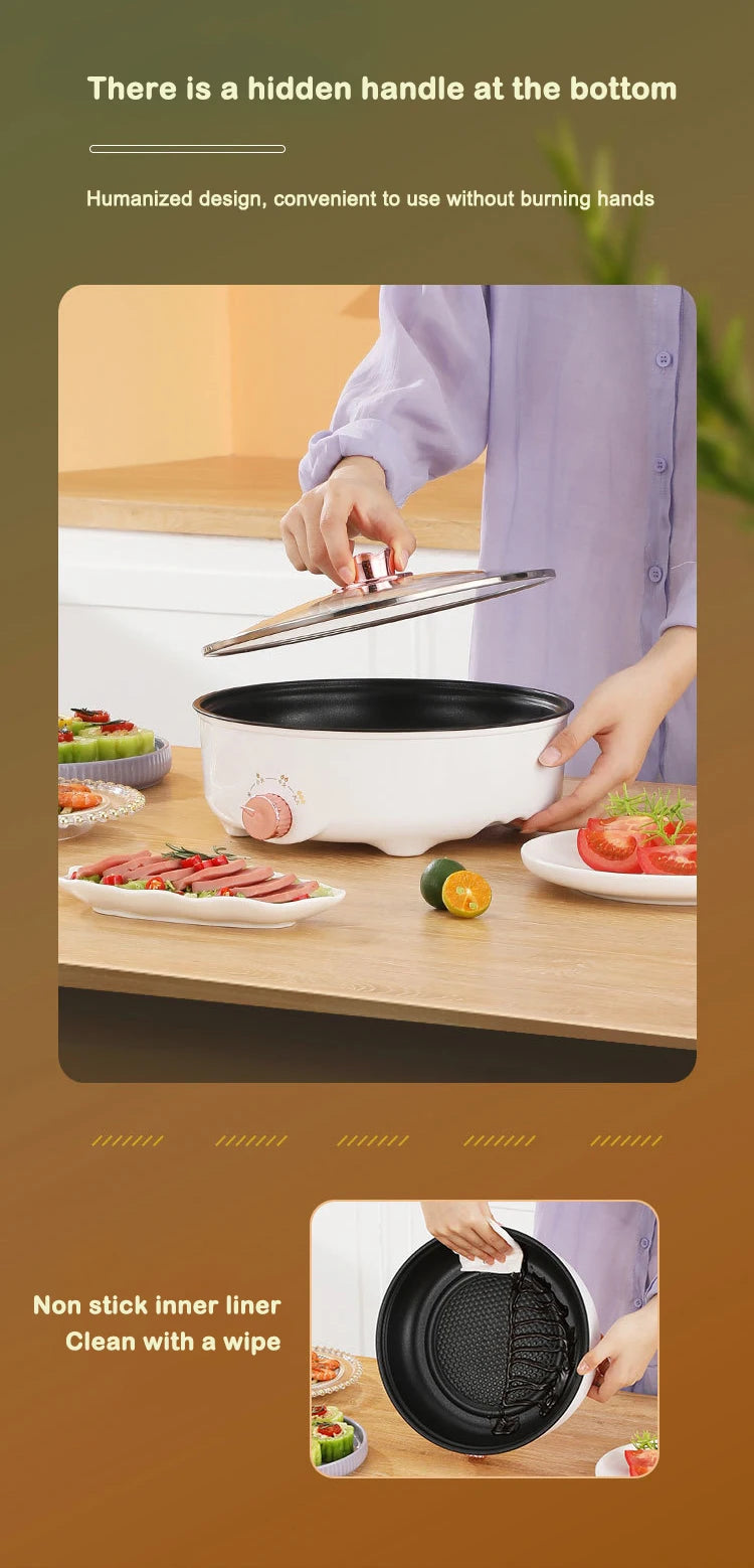 Multicooker Skillet Eggs Soup Cooking Pot Hotpot Noodles Cooker EU