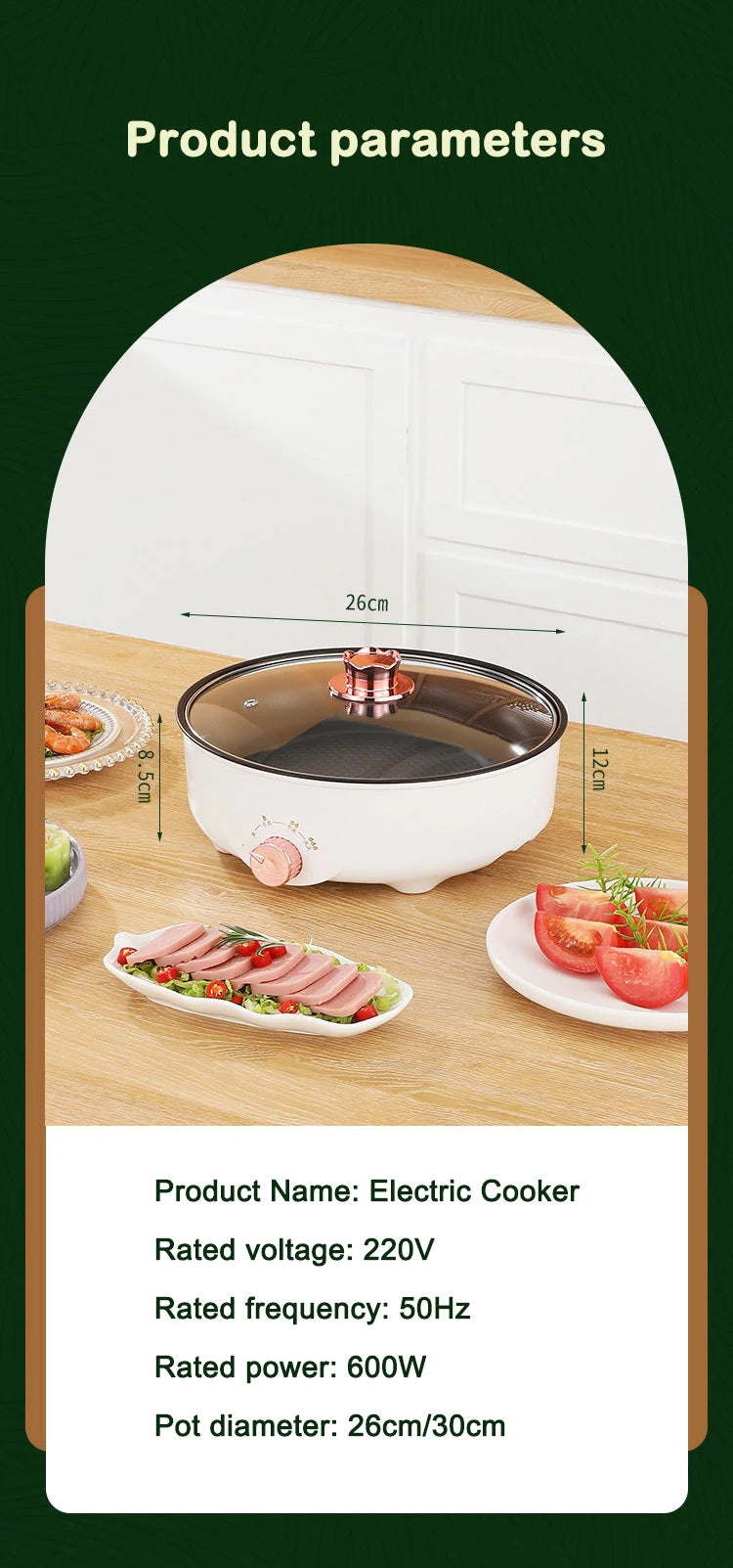 Multicooker Skillet Eggs Soup Cooking Pot Hotpot Noodles Cooker EU