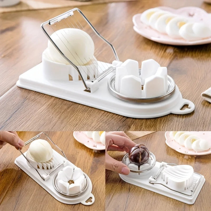 Multifunctional Egg Slicers Stainless Steel Slicer Fancy Splitter Egg Cutting